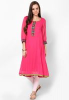 G Pink Embroidered Kurta