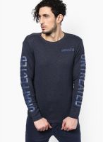 G-Star RAW Blue Printed Round Neck T-Shirts