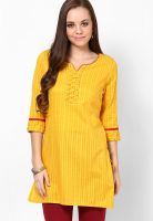 G Yellow Striped Kurta