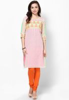 Gili Pink Embroidered Kurta
