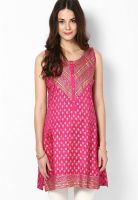 Global Desi Pink Solid Kurtis