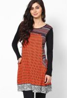 Global Desi Red Printed Kurta