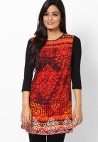 Global Desi Red Solid Kurta