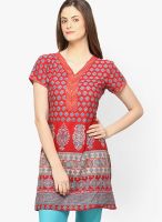 Globus Red Printed Kurtis