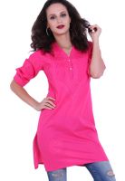 Indidori Pink Solid Kurtis