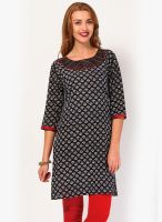 Jaipur Kurti Black Printed Kurtis