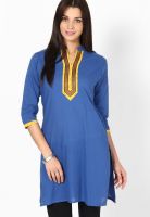 Jaipur Kurti Blue Printed Kurta