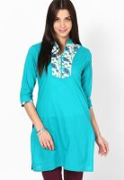 Jaipur Kurti Blue Printed Kurta