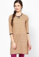 Jaipur Kurti Cream Printed Kurta