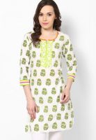 Jaipur Kurti Green Printed Kurtis