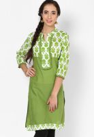 Jaipur Kurti Green Printed Kurtis