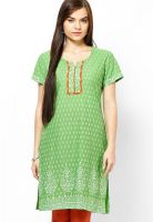 Jaipur Kurti Green Printed Kurtis