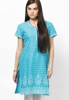 Jaipur Kurti Light Blue Printed Kurtis