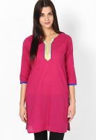 Jaipur Kurti Magenta Printed Kurta