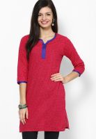 Jaipur Kurti Magenta Printed Kurta