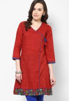 Jaipur Kurti Maroon Embroidered Kurtis