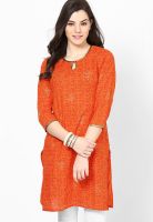 Jaipur Kurti Orange Printed Kurtis