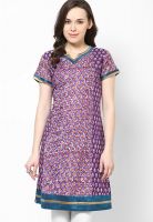 Jaipur Kurti Purple Printed Kurtis