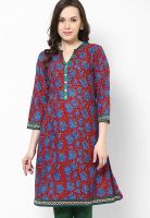 Jaipur Kurti Red Embroidered Kurtis