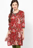 Jaipur Kurti Red Printed Kurta