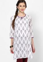 Jaipur Kurti White Printed Kurta