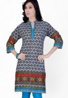 Jazzup Black Printed Kurtis