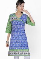 Jazzup Blue Printed Kurtis