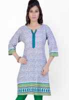 Jazzup Blue Printed Kurtis