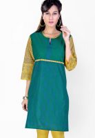 Jazzup Green Printed Kurtis