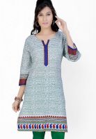 Jazzup Green Printed Kurtis