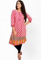 Jazzup Pink Printed Kurtis