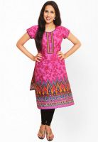 Jazzup Pink Printed Kurtis