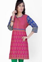 Jazzup Pink Printed Kurtis