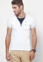 KILLER White Solid Henley T-Shirts