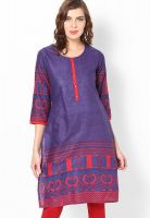 Karigari Blue Printed Kurtis