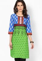 Karigari Green Printed Kurtis