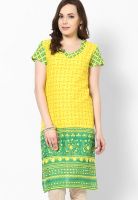 Karigari Lemon Printed Kurtis