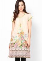 Karigari Peach Printed Kurtis