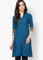 Kira Blue Solid Kurta