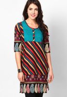 Kurti'S Aqua Blue Embroidered Kurtis