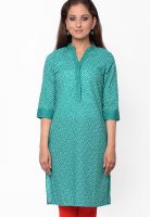 Kurti'S Aqua Blue Printed Kurtis