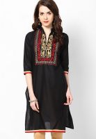 Kurti'S Black Embroidered Kurtis