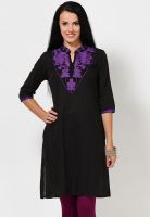 Kurti'S Black Embroidered Kurtis