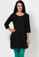 Kurti'S Black Solid Kurtis