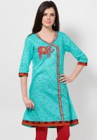 Kurti'S Blue Embroidered Kurtis