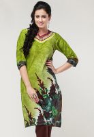 Kurti'S Green Embroidered Kurtis