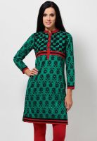 Kurti'S Green Printed Kurtis