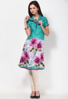 Kurti'S Green Printed Kurtis