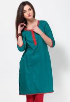 Kurti'S Green Solid Kurtis