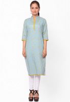 Kurti'S Light Blue Printed Kurtis